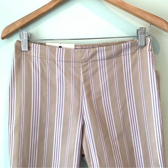 NWT GAP Vintage Striped Stretch Classic Fit Side Zip Capri Pants 2 - Picture 2 of 4
